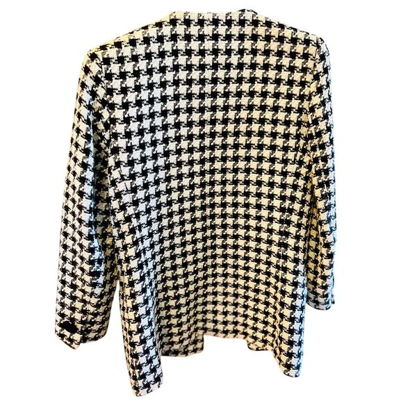 Vintage Albert Nipon Houndstooth Checkered Wool Blazer Jacket – Size 10 - Picture 3 of 5